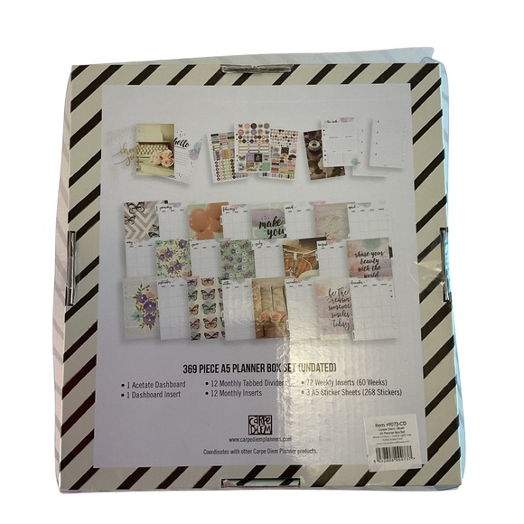 Carpe Diem A5 Planner Box Set W/Inserts Large Agenda 6 ring Binder "BLUSH" Pink - Picture 7 of 10